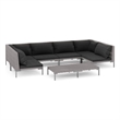 vidaXL 7 Piece Steel Garden Lounge Set in Gray