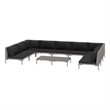 vidaXL 10 Piece Steel Garden Lounge Set in Gray