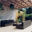 vidaXL 9 Piece Steel Garden Lounge Set in Gray