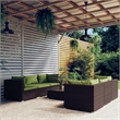vidaXL 7 Piece Garden Lounge Set in Green/Brown