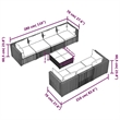 vidaXL 8 Piece Poly Rattan Small Garden Lounge Set in Black