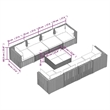 vidaXL 9 Piece Steel Garden Lounge Set in Brown