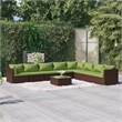 vidaXL 9 Piece Garden Lounge Set in Brown