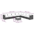 vidaXL 9 Piece Garden Lounge Set in Brown