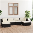 vidaXL 6 Piece Garden Lounge Set in Black/Cream