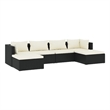 vidaXL 6 Piece Garden Lounge Set in Black/Cream