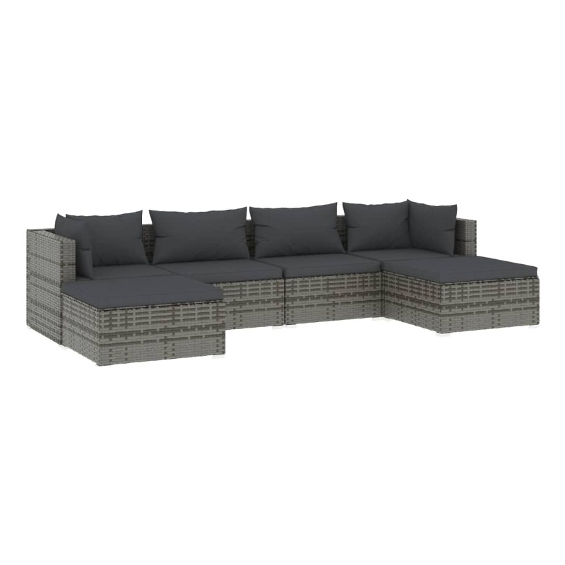 vidaXL 6 Piece Steel Garden Lounge Set in Gray
