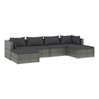 vidaXL 6 Piece Steel Garden Lounge Set in Gray