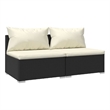 vidaXL 2 Piece Small Garden Lounge Set in Black/Cream