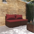 vidaXL 2 Piece Steel Garden Lounge Set in Red/Brown