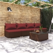 vidaXL 5 Piece Garden Lounge Set in Red/Brown