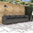 vidaXL 4 Piece Steel Garden Lounge Set in Gray
