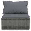 vidaXL 4 Piece Steel Garden Lounge Set in Gray