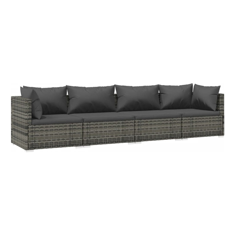 vidaXL 4 Piece Steel Garden Lounge Set in Gray