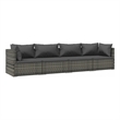 vidaXL 4 Piece Steel Garden Lounge Set in Gray