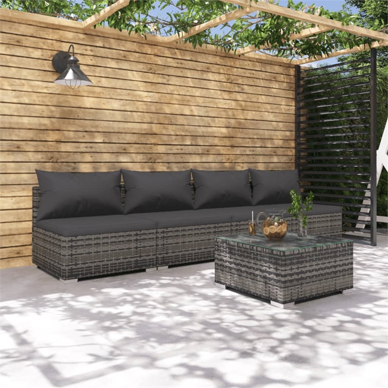 vidaXL 5 Piece Garden Lounge Set in Gray