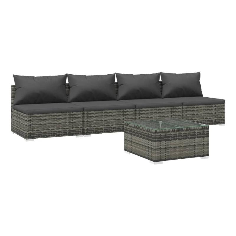 vidaXL 5 Piece Garden Lounge Set in Gray