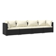 vidaXL 4 Piece Steel Garden Lounge Set in Black