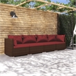 vidaXL 4 Piece Steel Garden Lounge Set in Brown