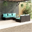 vidaXL 6 Piece Steel Large Garden Lounge Set in Black
