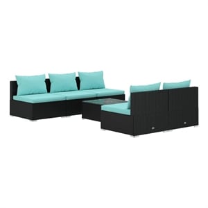 vidaXL 6 Piece Steel Large Garden Lounge Set in Black