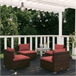 vidaXL 4 Piece Steel Garden Lounge Set in Brown