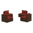 vidaXL 4 Piece Steel Garden Lounge Set in Brown