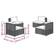 vidaXL 4 Piece Steel Garden Lounge Set in Gray