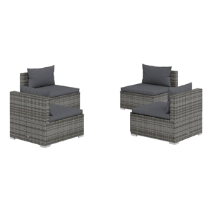 vidaXL 4 Piece Steel Garden Lounge Set in Gray