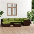 vidaXL 7 Piece Steel Small Lounge Set in Brown