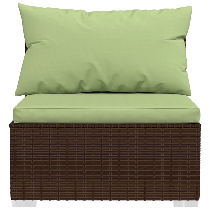 vidaXL 7 Piece Steel Small Lounge Set in Brown