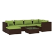 vidaXL 7 Piece Steel Small Lounge Set in Brown
