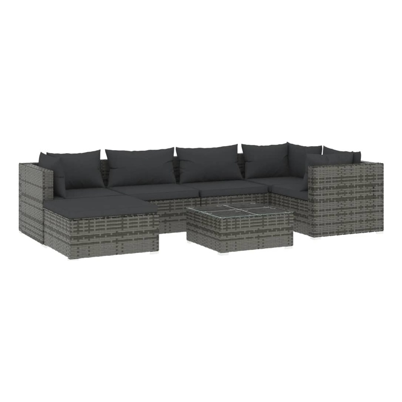 vidaXL 7 Piece Garden Lounge Set in Gray
