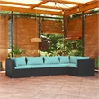 vidaXL 5 Piece Steel Garden Lounge Set in Black