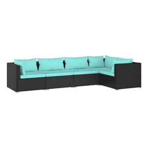 vidaXL 5 Piece Steel Garden Lounge Set in Black