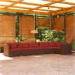 vidaXL 6 Piece Steel Garden Lounge Set in Red/Brown