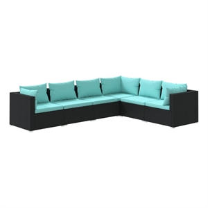 vidaXL 6 Piece Steel Garden Lounge Set in Black