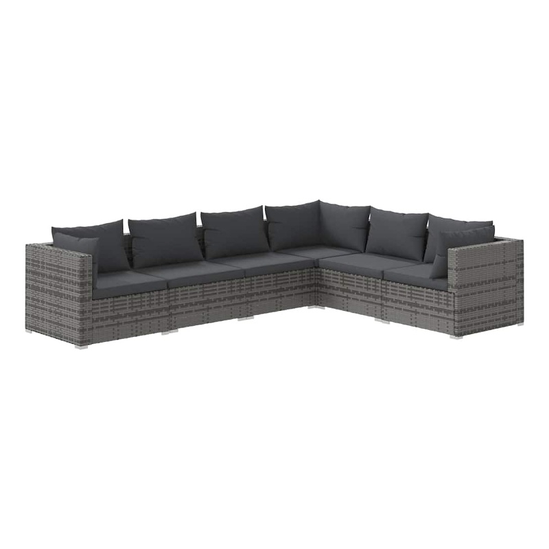 vidaXL 6 Piece Steel Garden Lounge Set in Gray