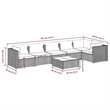 vidaXL 7 Piece Steel Garden Lounge Set in Red/Brown