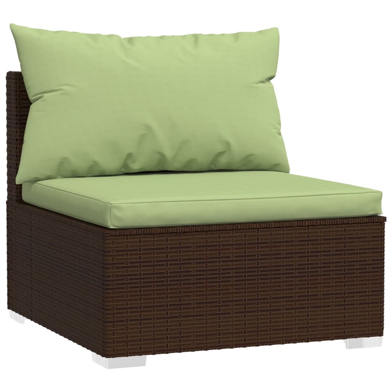 vidaXL 7 Piece Steel Garden Lounge Set in Brown