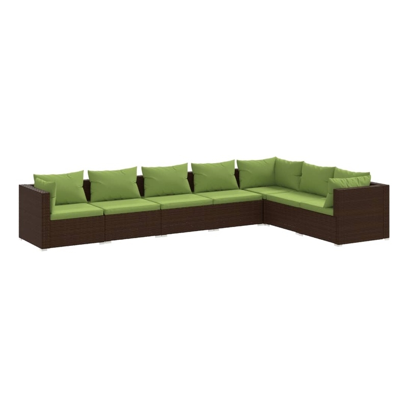 vidaXL 7 Piece Steel Garden Lounge Set in Brown