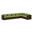 vidaXL 7 Piece Steel Garden Lounge Set in Brown