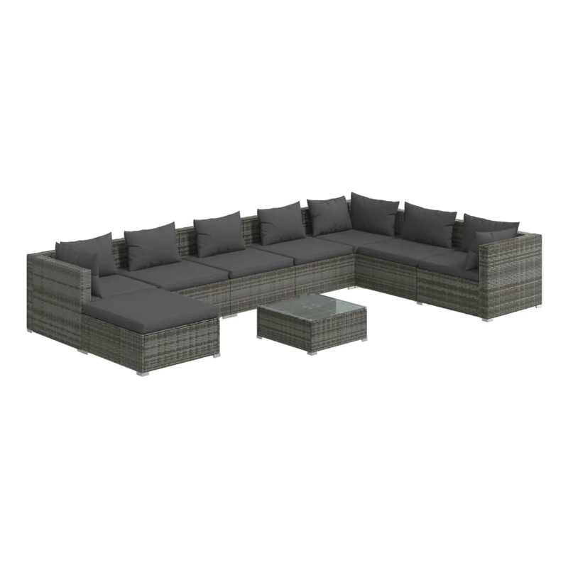 vidaXL Steel Garden Lounge Set in Gray/Anthracite