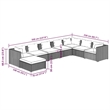 vidaXL 8 Piece Garden Lounge Set in Black/Blue