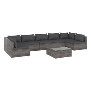 vidaXL 8 Piece Steel Garden Lounge Set in Gray/Anthracite