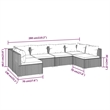 vidaXL 6 Piece Steel Garden Lounge Set in Red/Brown