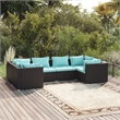 vidaXL Steel Garden Lounge Set in Black/Blue