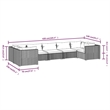 vidaXL 7 Piece Garden Lounge Set in Black/Cream