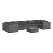 vidaXL 8 Piece Steel Garden Lounge Set in Gray