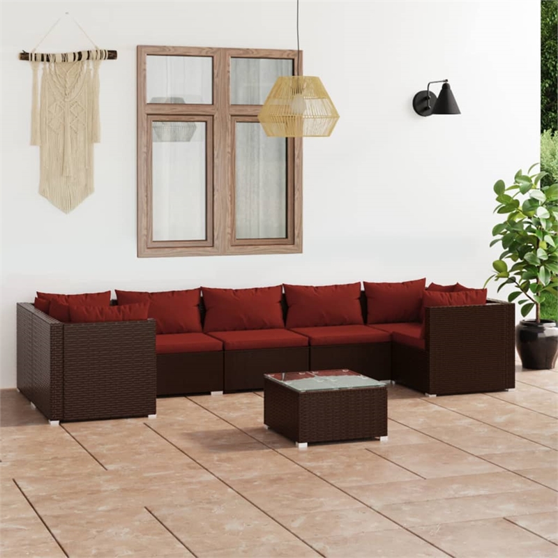 vidaXL 8 Piece Garden Lounge Set in Brown